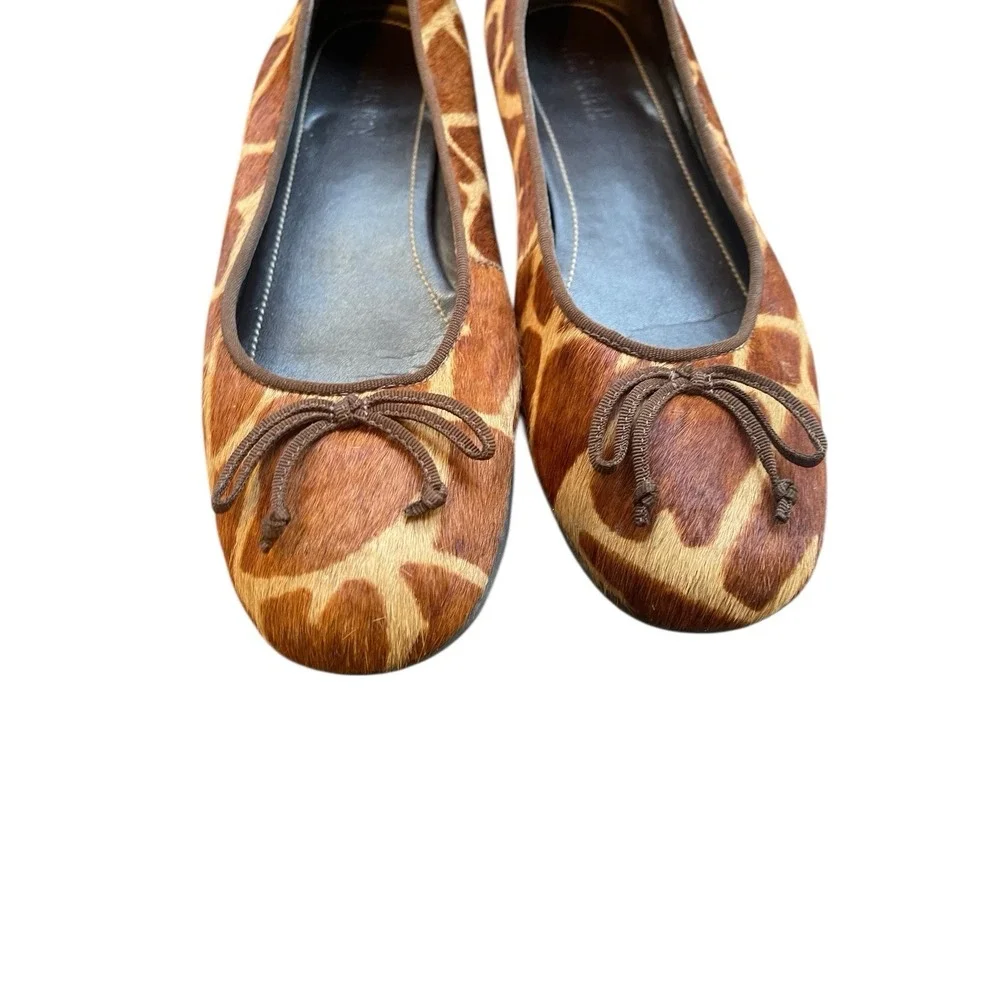 Ralph Lauren Alice Ballet Flats US 9.5 Giraffe Print Pony Calf Hair Retail‎ $145